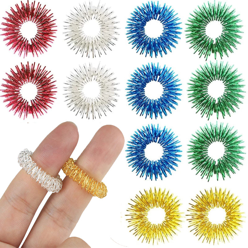 Spiky Sensory Fidget Rings (5 Pieces)