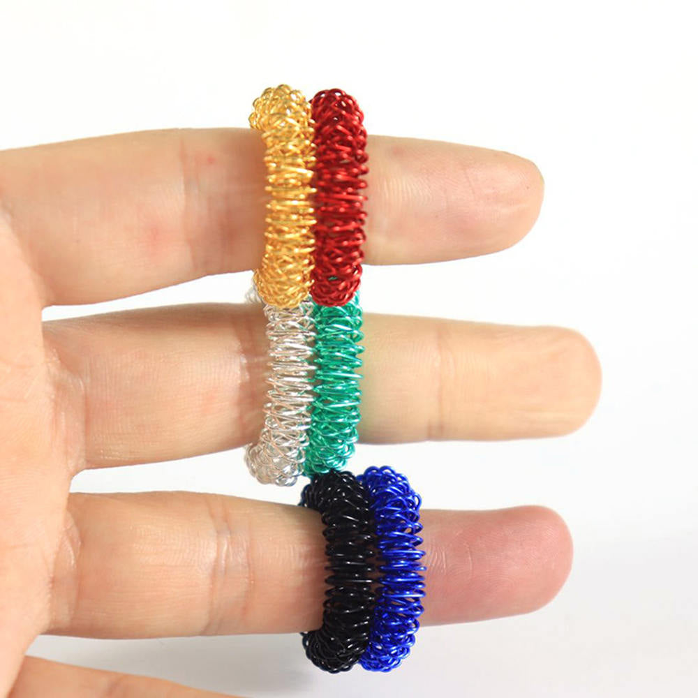 Spiky Sensory Fidget Rings (5 Pieces)